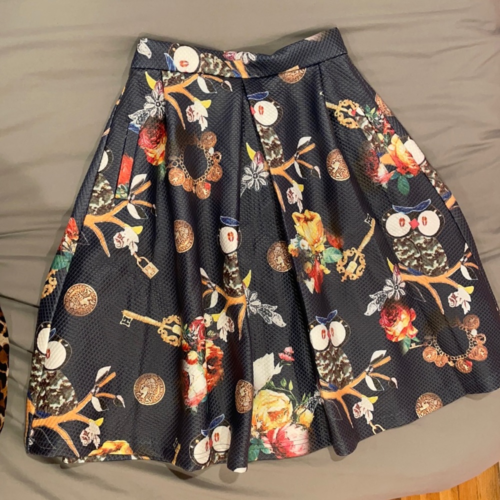 Navy Skirt with owl design
